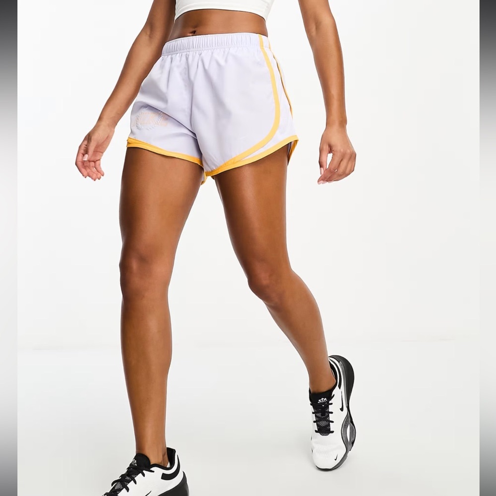 Nike Women's Graphic Tempo Running Shorts - Gray/Orange Sz XL